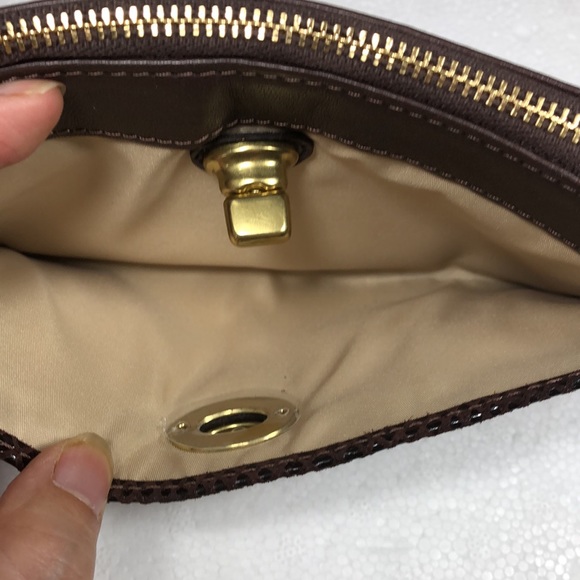 COACH LEATHER PENELOPE PURSE and WRISTLET with SNAKE SKIN ACCENTS - Picture 6 of 15